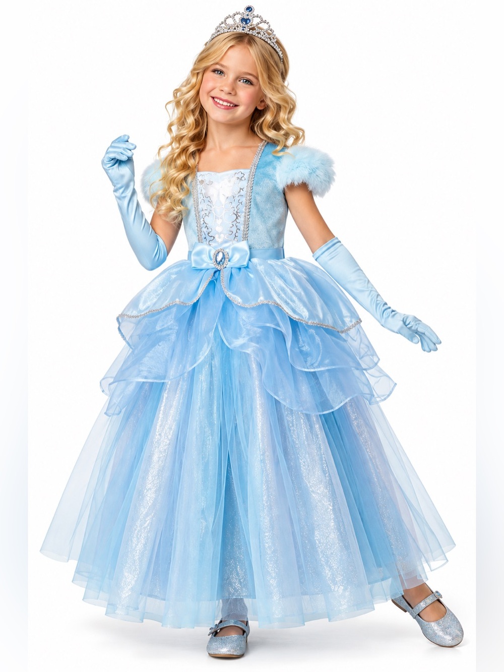NWT Forum Novelties Small Girls Princess Sapphire Blue Ball Gown Costume Dress